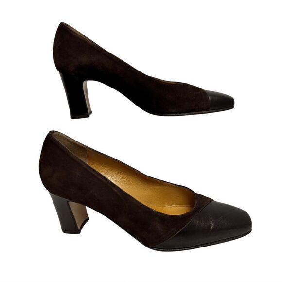 Valentino Brown Suede Heels - Picture 4 of 10